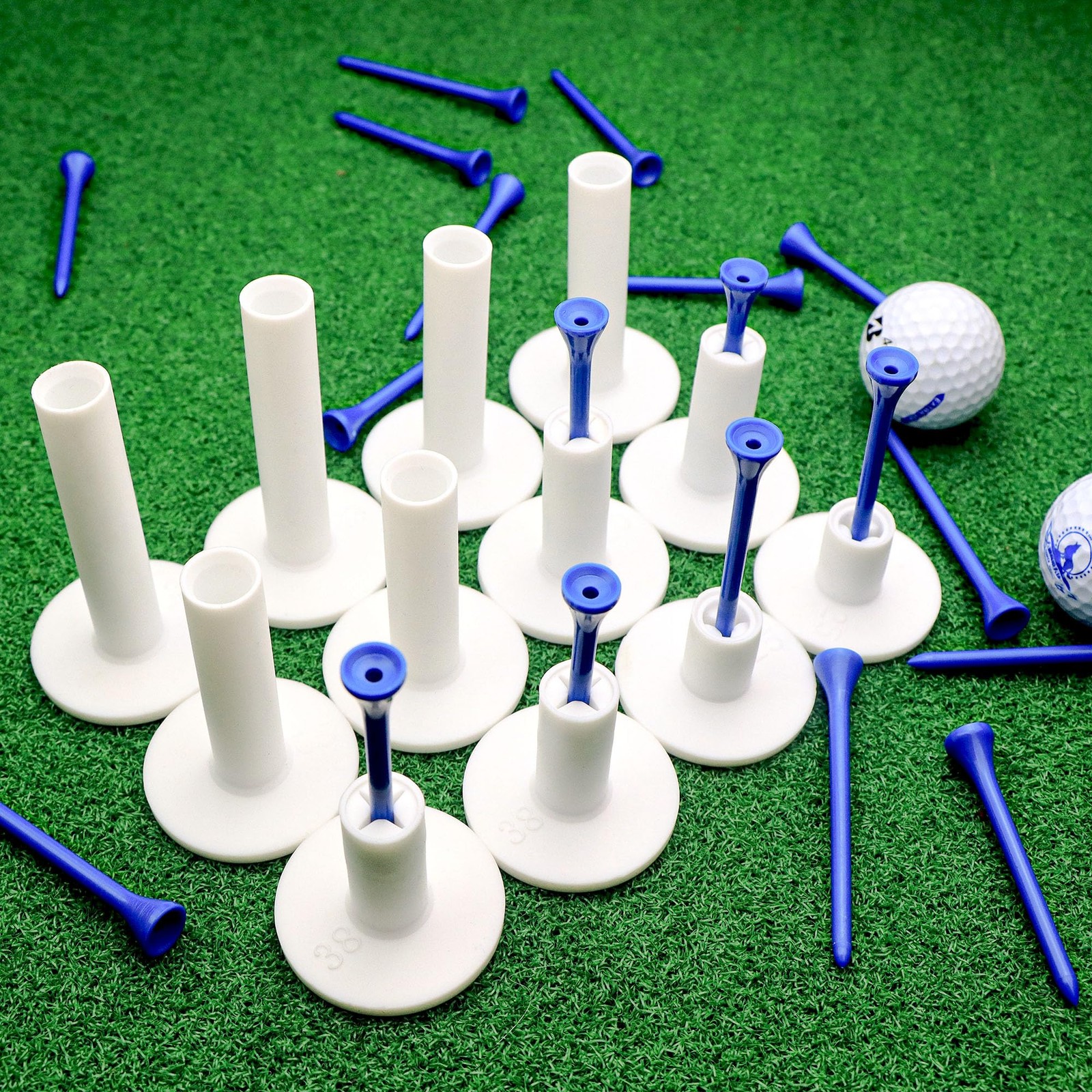 Rubber Golf Tees Set 32PCS for Mats Driving Range Simulator Practice Set