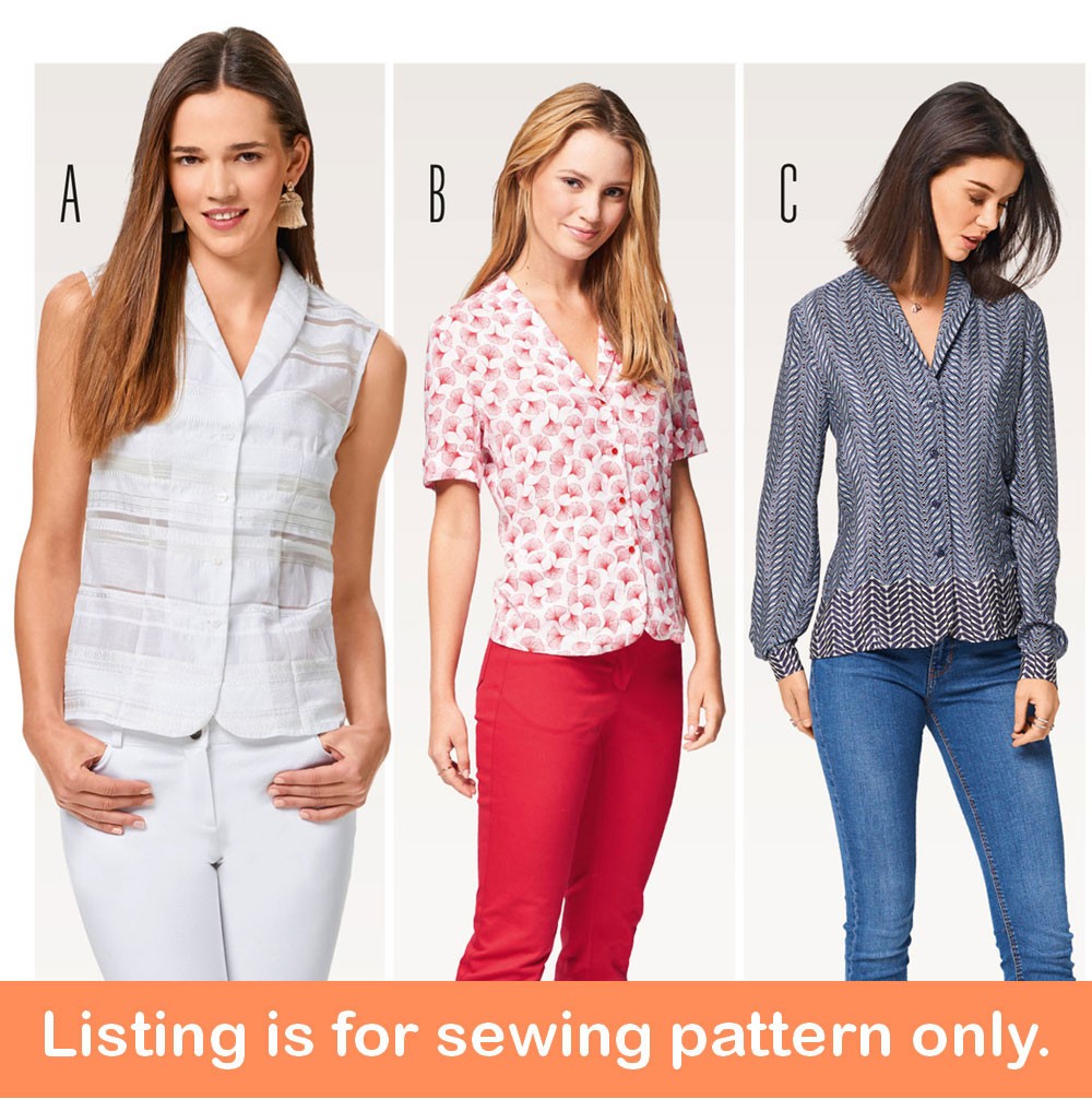 SEWING PATTERN Womens Clothes Clothing - Button-Down Shirt Blouse Tank Top 6533