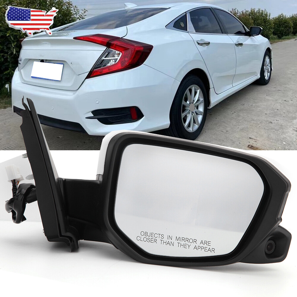 Right RH Side Mirror Power Fold Heated View Camera 11Pin For Honda Civic 2016-18