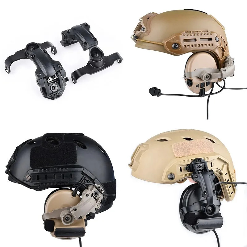 Fast Rotation Helmet Rail Mount Adapter Bracket For Comtac Sordin MICH/Wendy