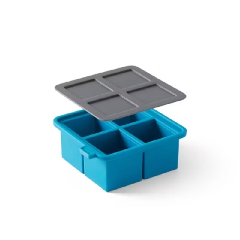 King Cube Ice Cube Tray with Lid: Silicone Whiskey Ice Mold