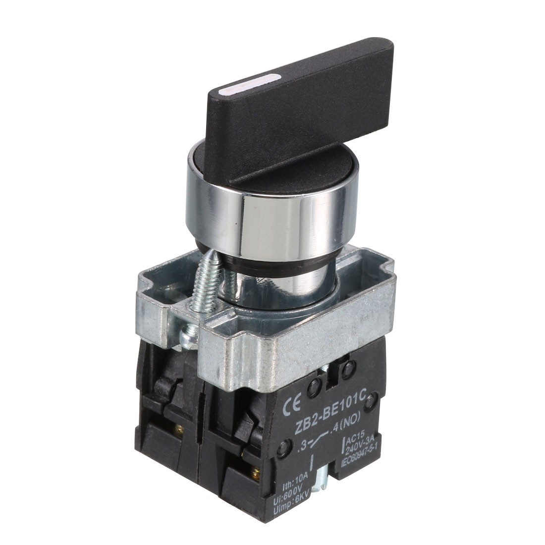 ZB2-BE101 21mm Panel Mount SPDT 2NO 3Position Rotary Selector Switch AC600V 10A