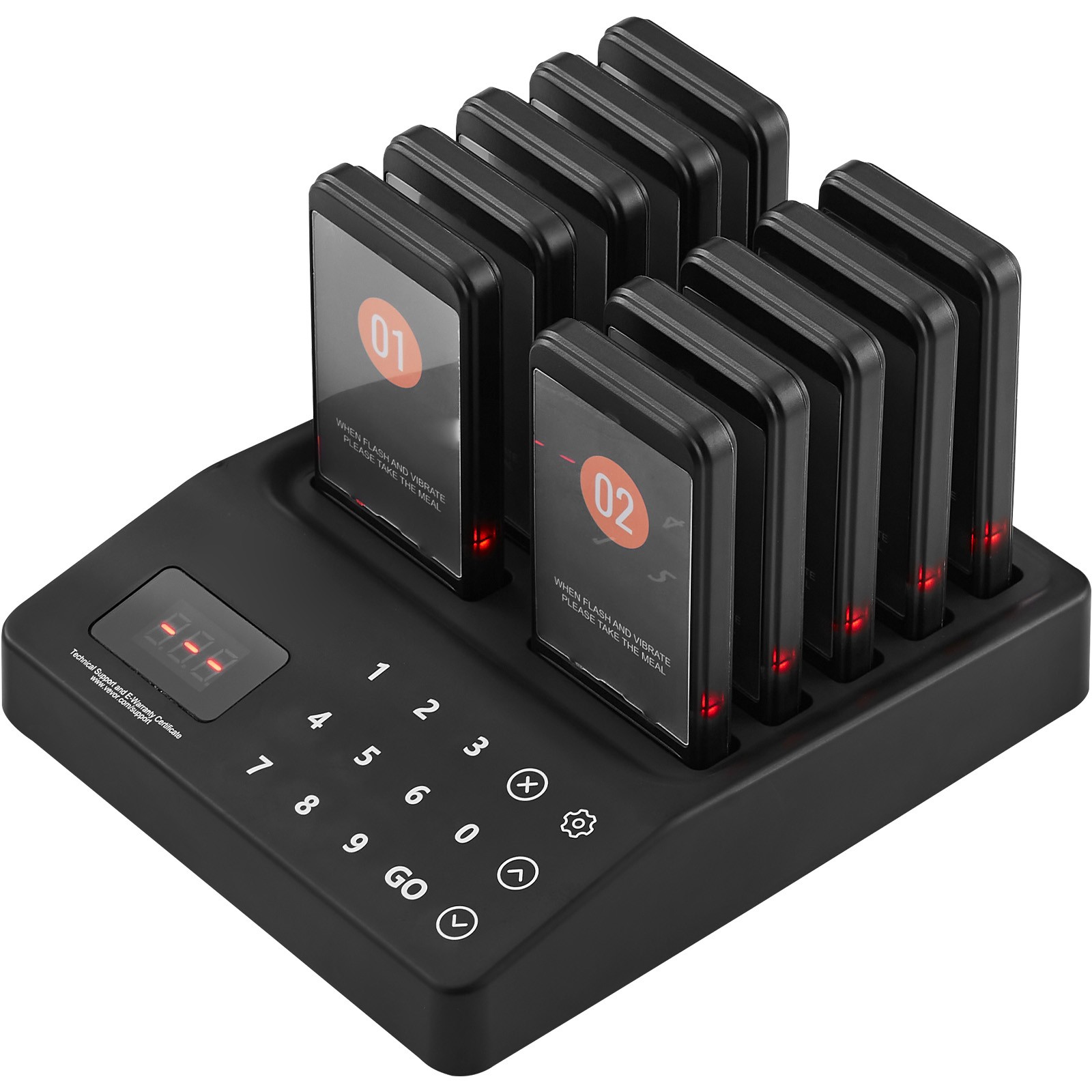 Uimoso Wireless Paging System with 10 Guest Call Coasters for Restaurants