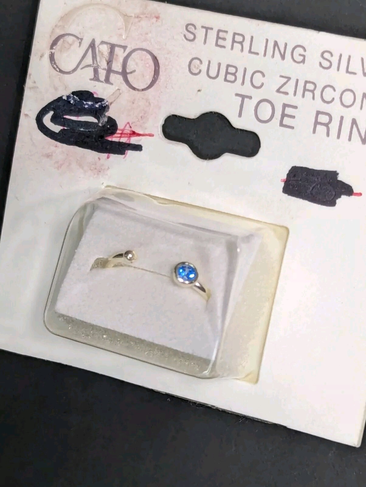 Cato Sterling Silver Blue Cubic Zirconia Toe Ring