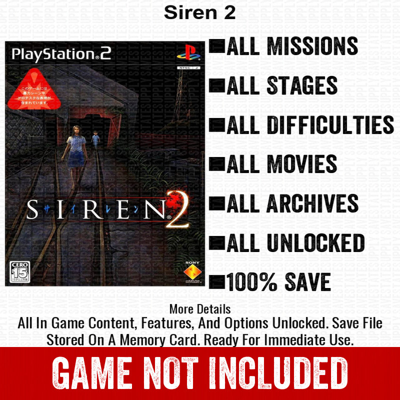 Siren 2 100% All Items PS2 Memory Card CHEATS