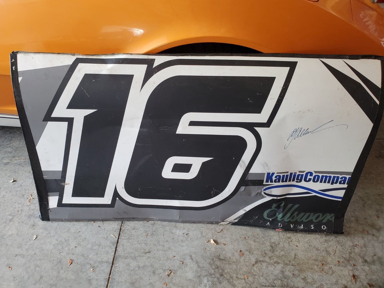 #16 AJ Allmendinger Kaulig Racing Race Used Door Panel AUTOGRAPHED Sheetmetal