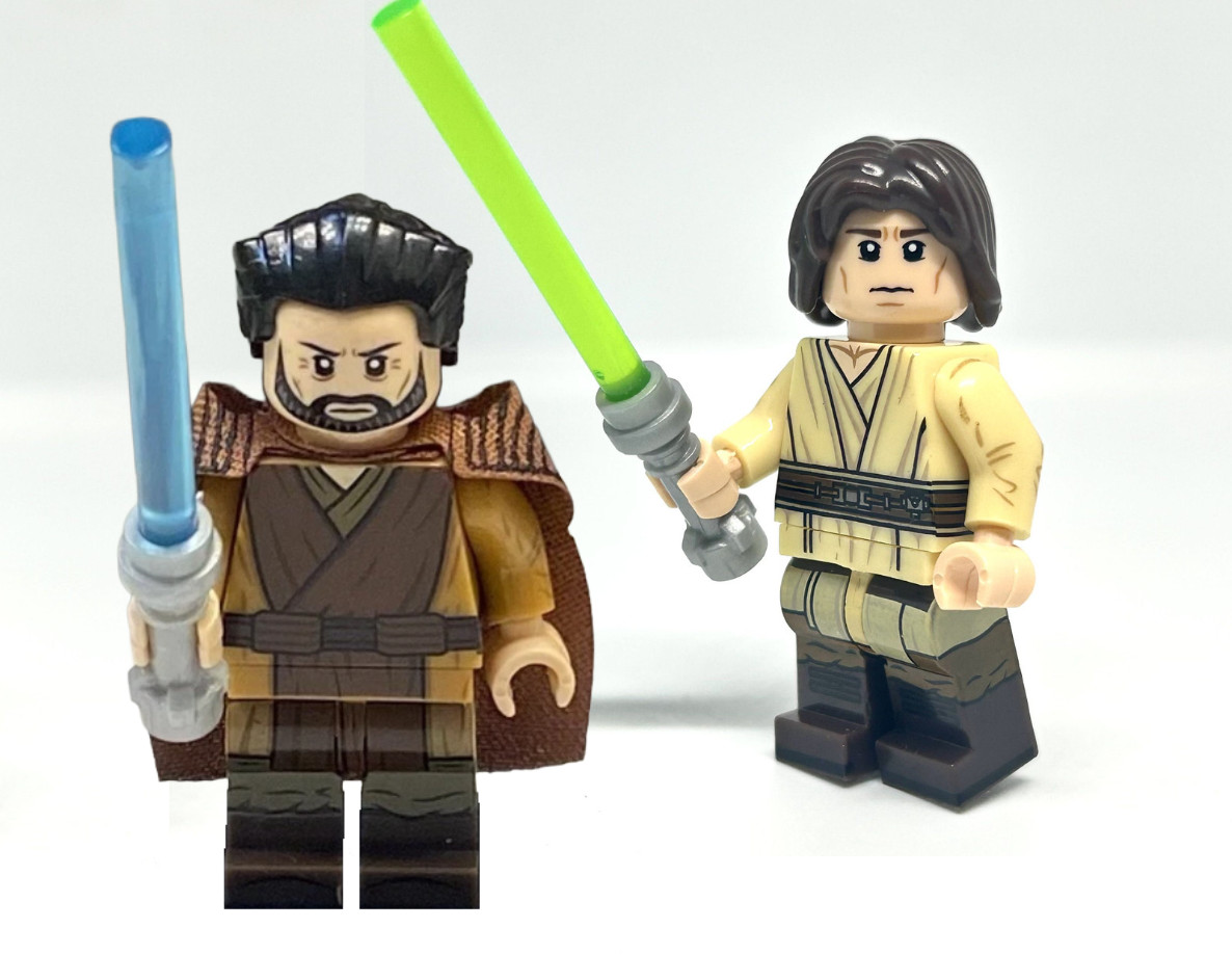 Qui-Gon Jinn and Count Dooku young versions, custom minifigures star wars lego