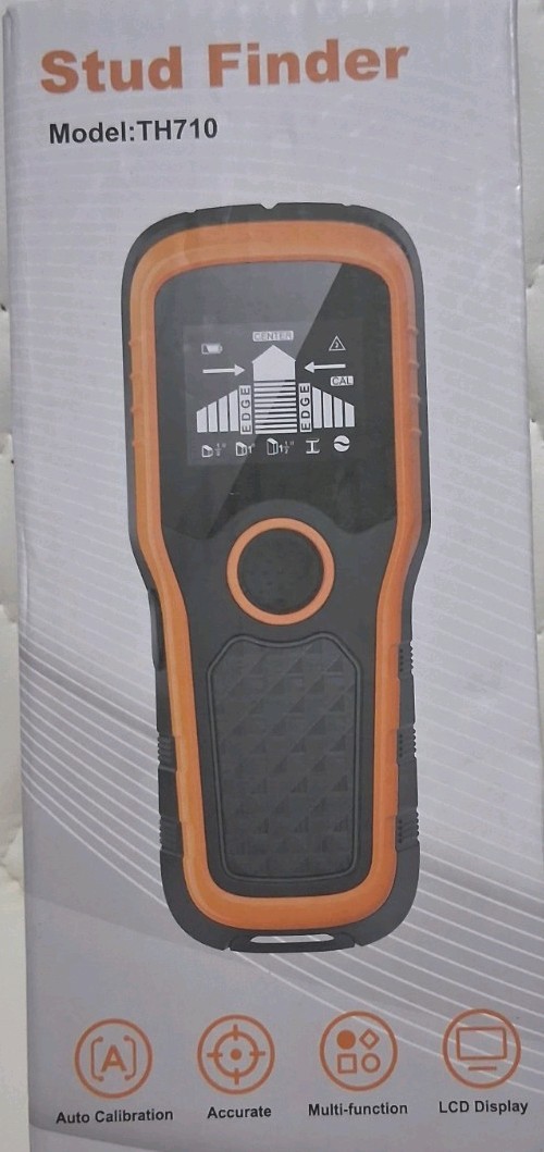 TH710 Stud Finder Auto Calibration Multi-function LCD Display Black Orange