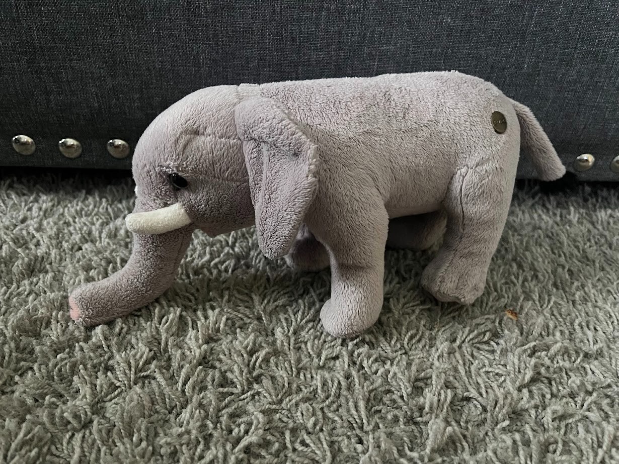 FAO Schwarz Plush Elephant Grey 8" Mint Stuffed Animal Toys R Us