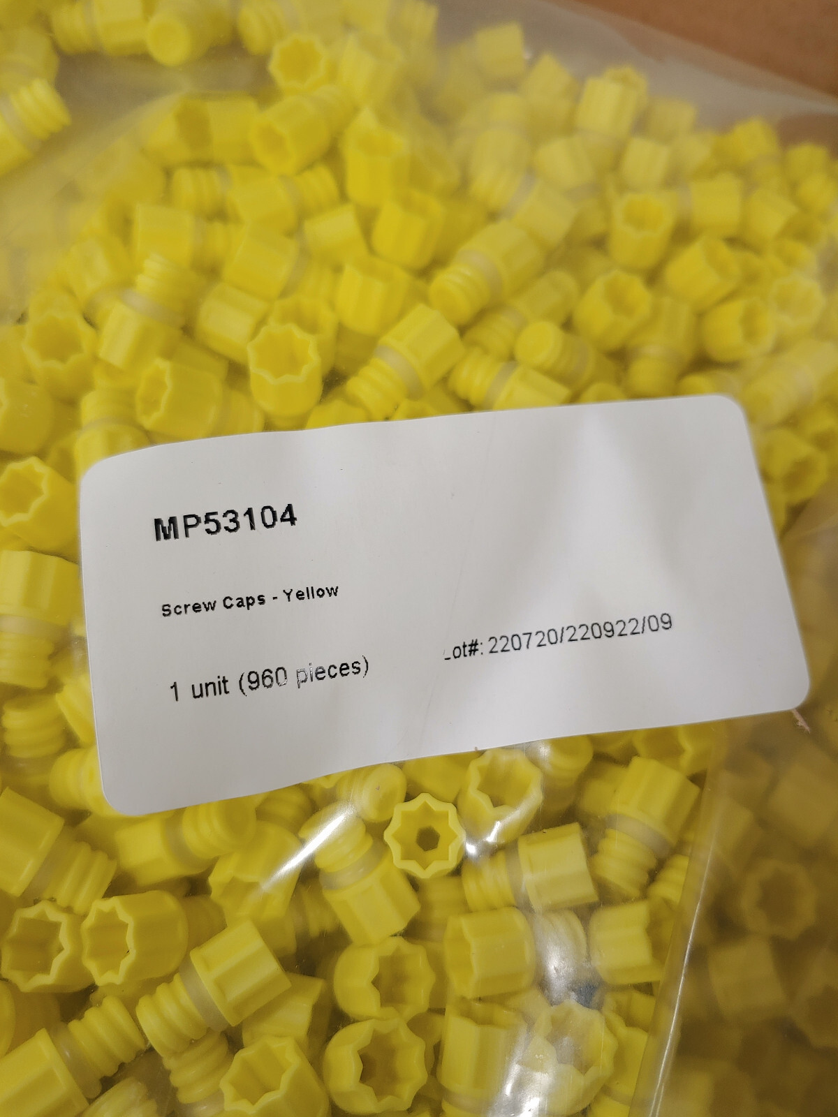 960 Box MICRONIC MP53104 Screw Caps Yellow