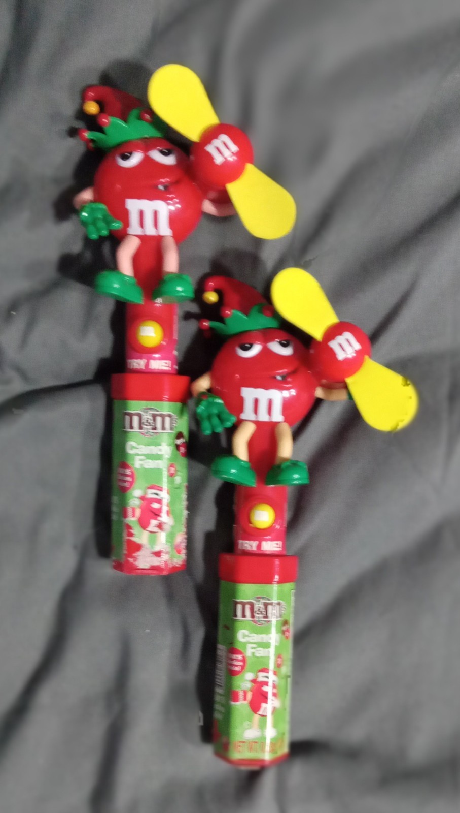 TWO-M&Ms Christmas Red Character Candy Fan Dispenser Without Candy