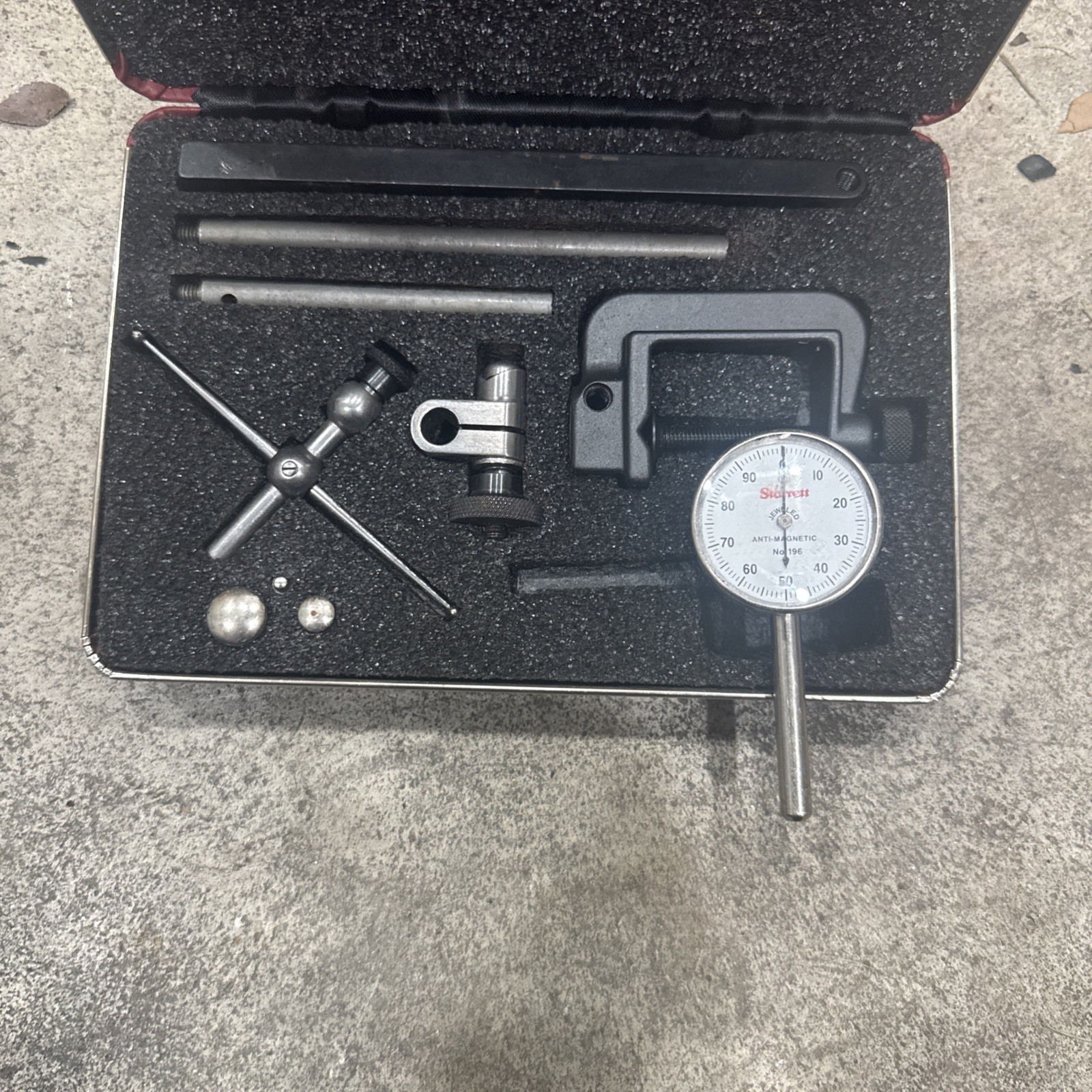 Starrett No. 196 Universal Dial Test Indicator With Case Machinist Tool