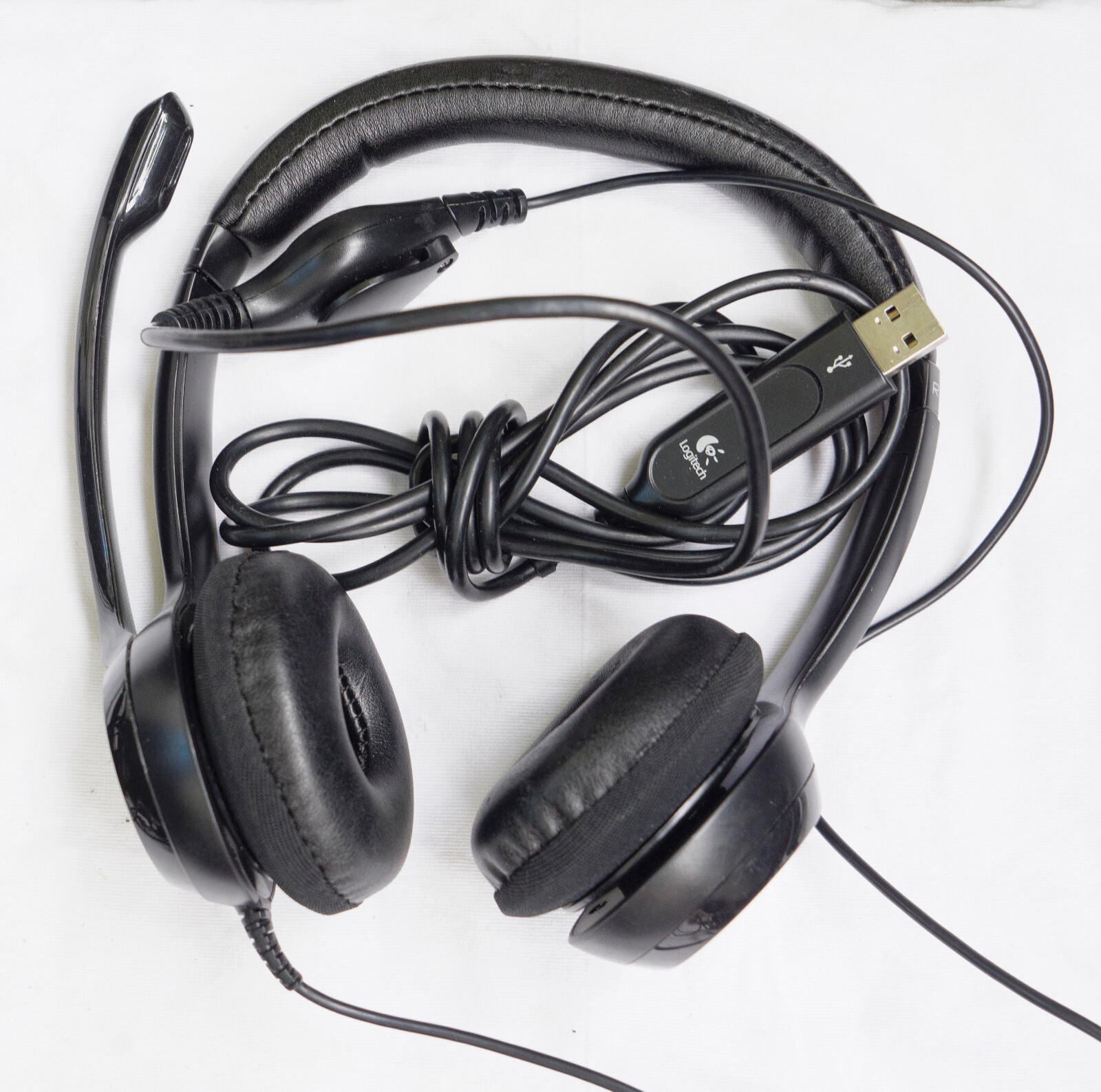 Logitech USB Wired Headset lot, USED bad shape