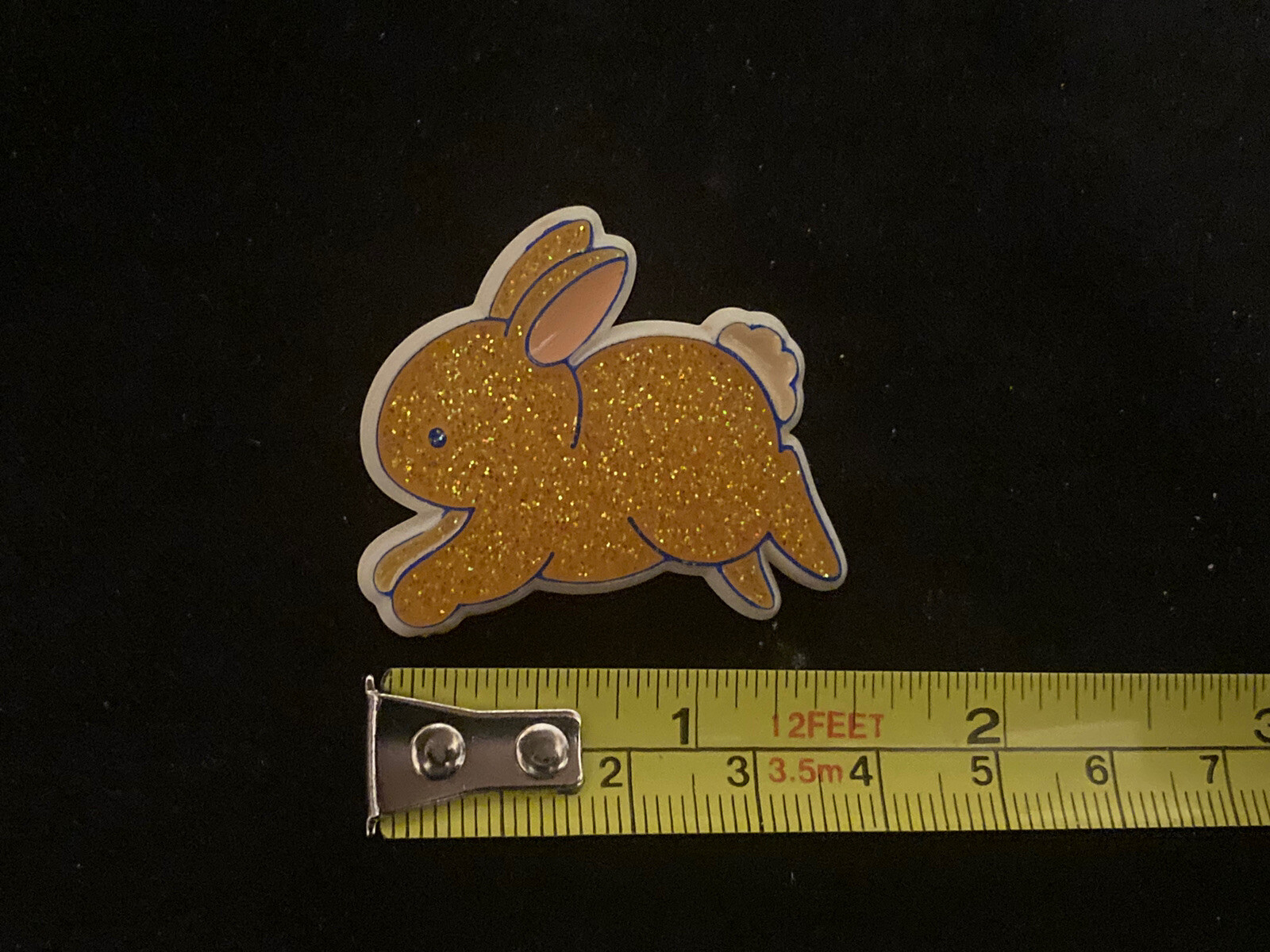 Hallmark 1984 Gold Glitter Sparkling Bunny Rabbit Easter Pin