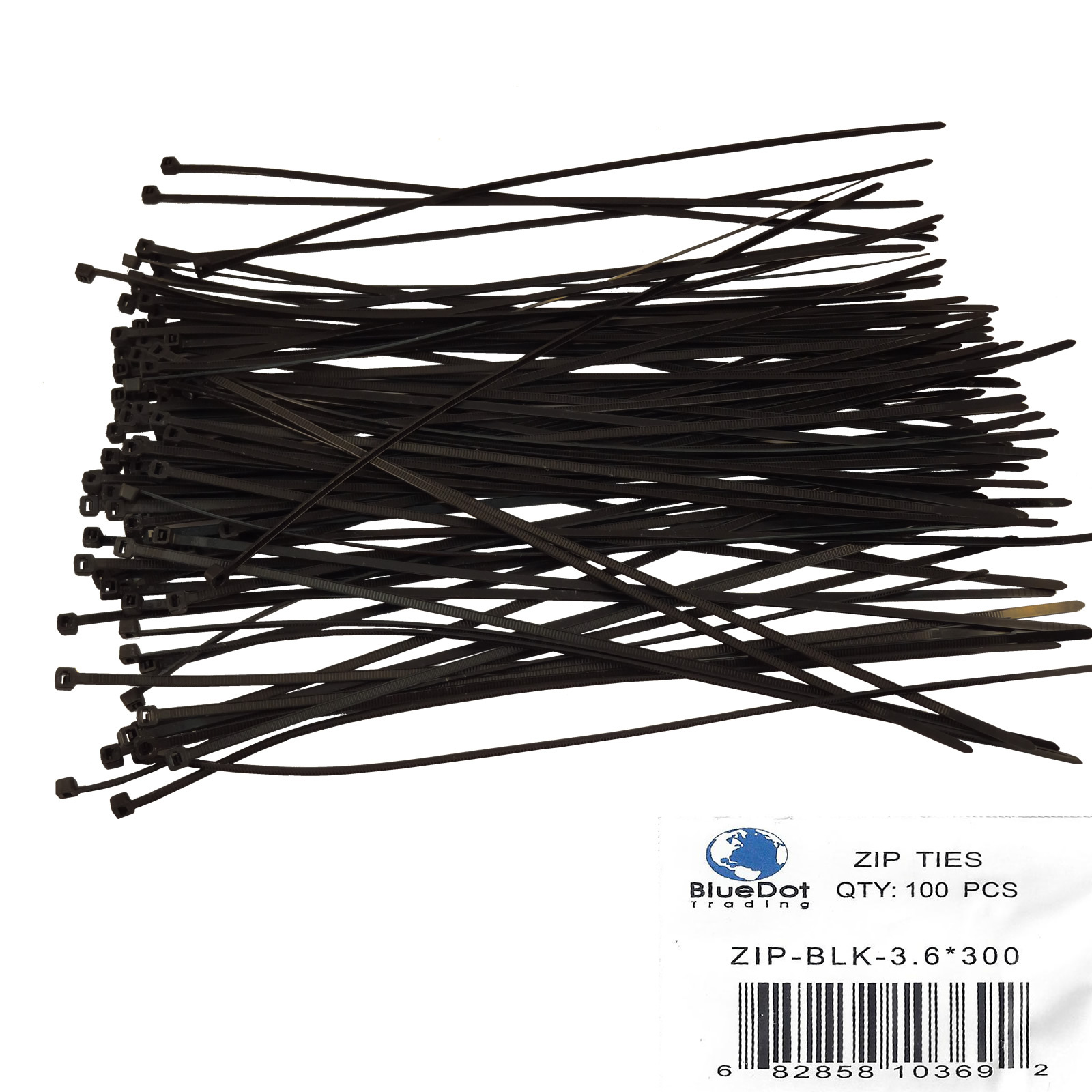 100 PCS Pack 12" inch Network Cable Cord Wire BLACK Tie Strap 40 Lbs Zip Nylon