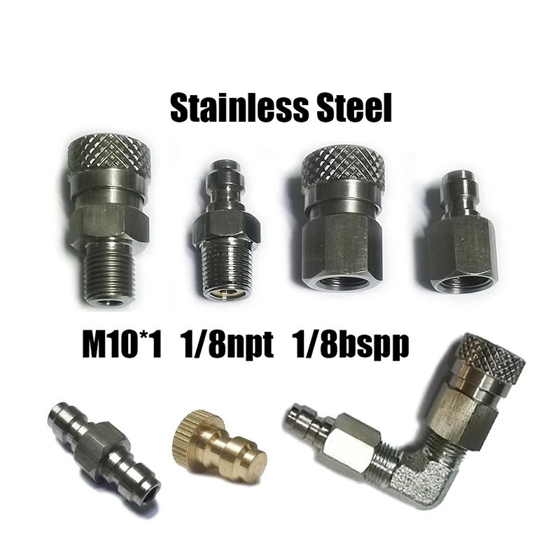 PCP HPA Quick Disconnect Male Female Adapter 1/8BSP , M10*1,  1/8NPT, M8*1,  8mm