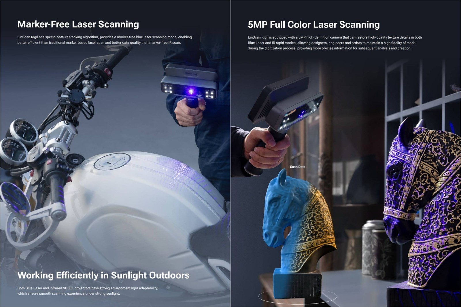 Shining3D [ EinScan Rigil ] Wireless 3D Laser Scanner with Scanning SW & Kits
