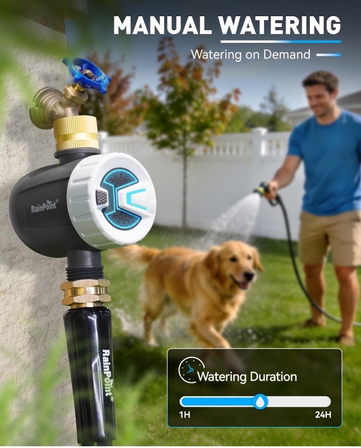 RAINPOINT WiFi Water Timer, Sprinkler Timer for Garden Hose, Smart Automatic ...