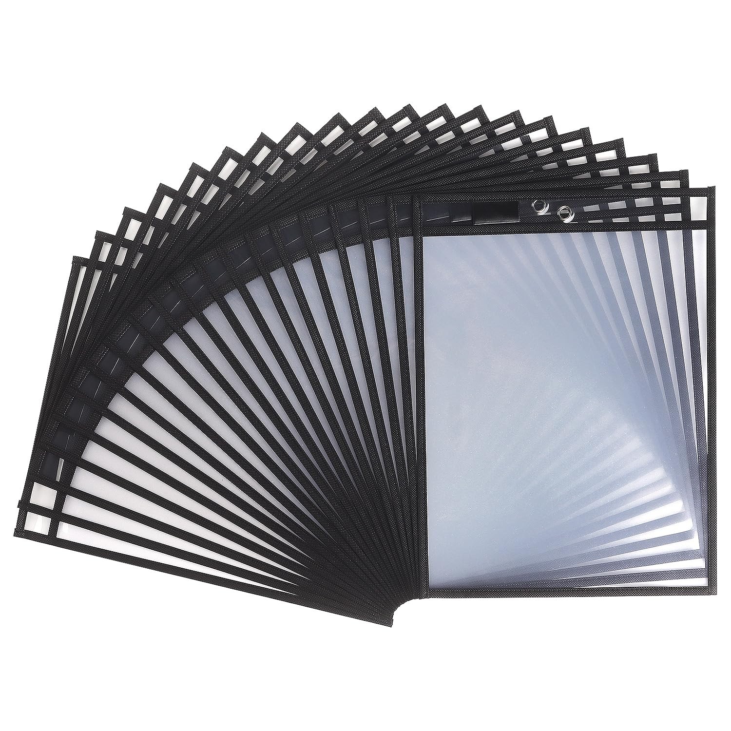 20 Pack Dry Erase Pockets Sleeves with Rings, 10 x 14 Inch Ticket Holders Cle...