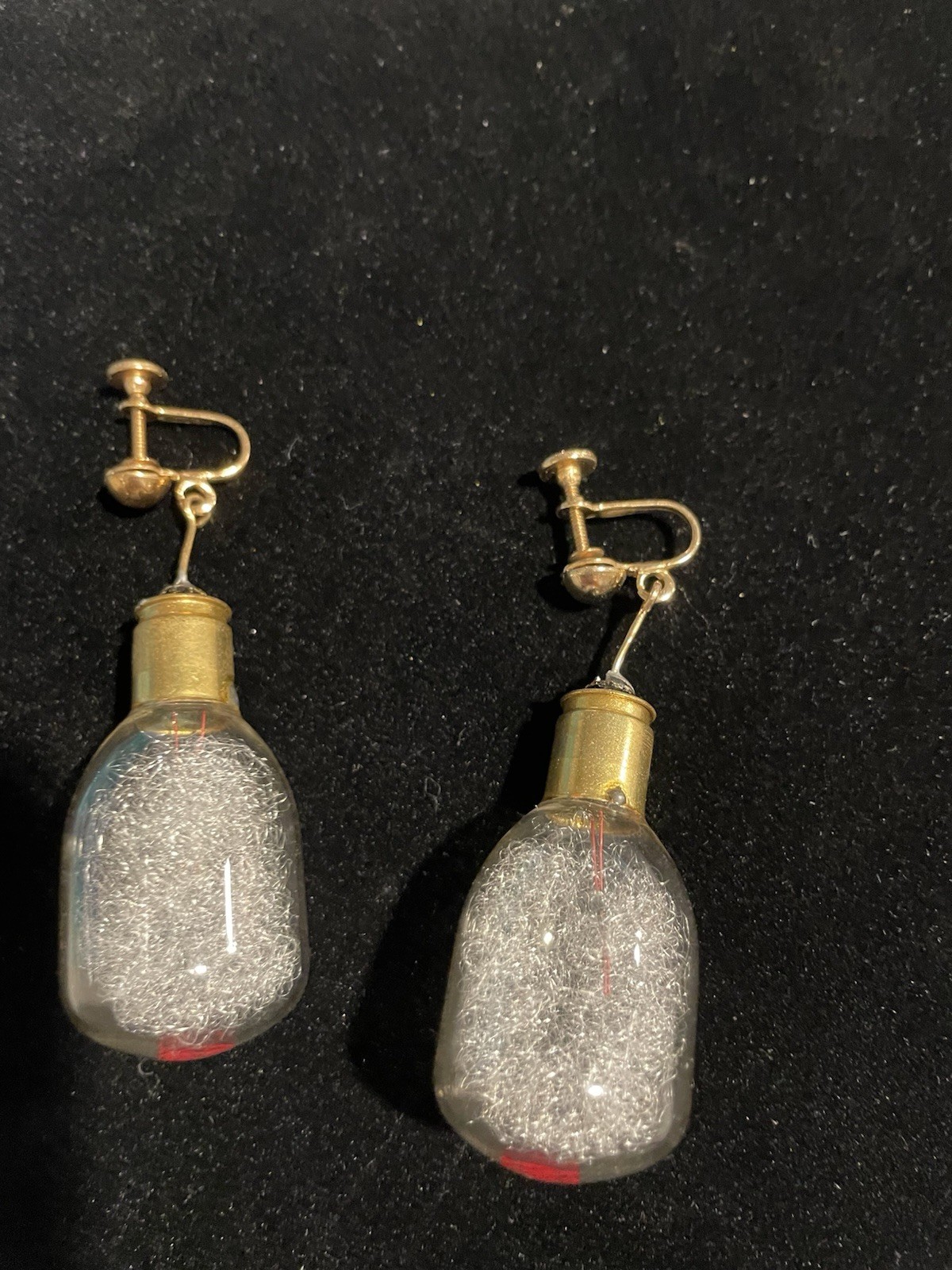 GE Lightbulb Dangle Earrings Vintage