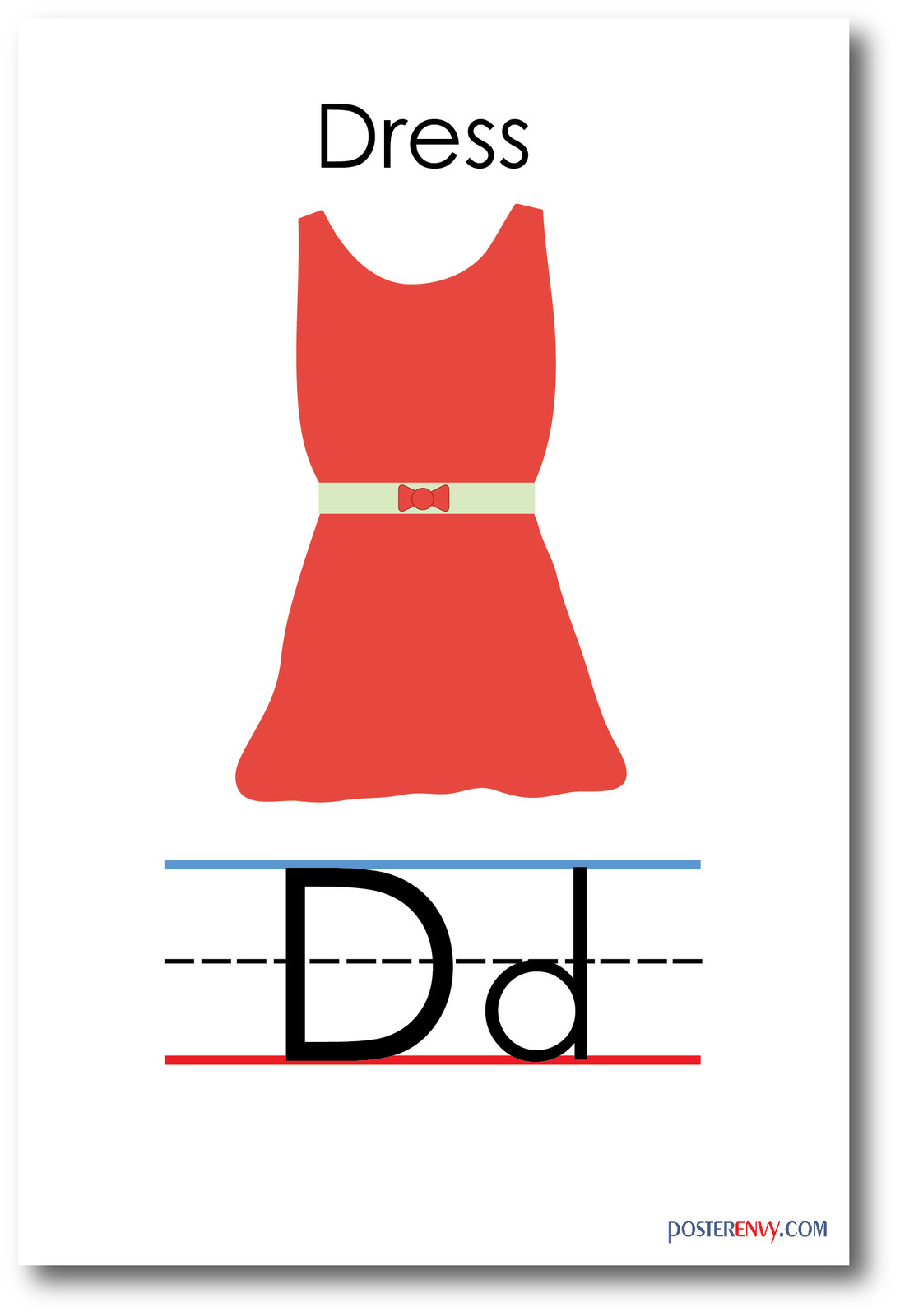 NEW LANGUAGE ARTS POSTER - The Letter D - Alphabet  POSTER