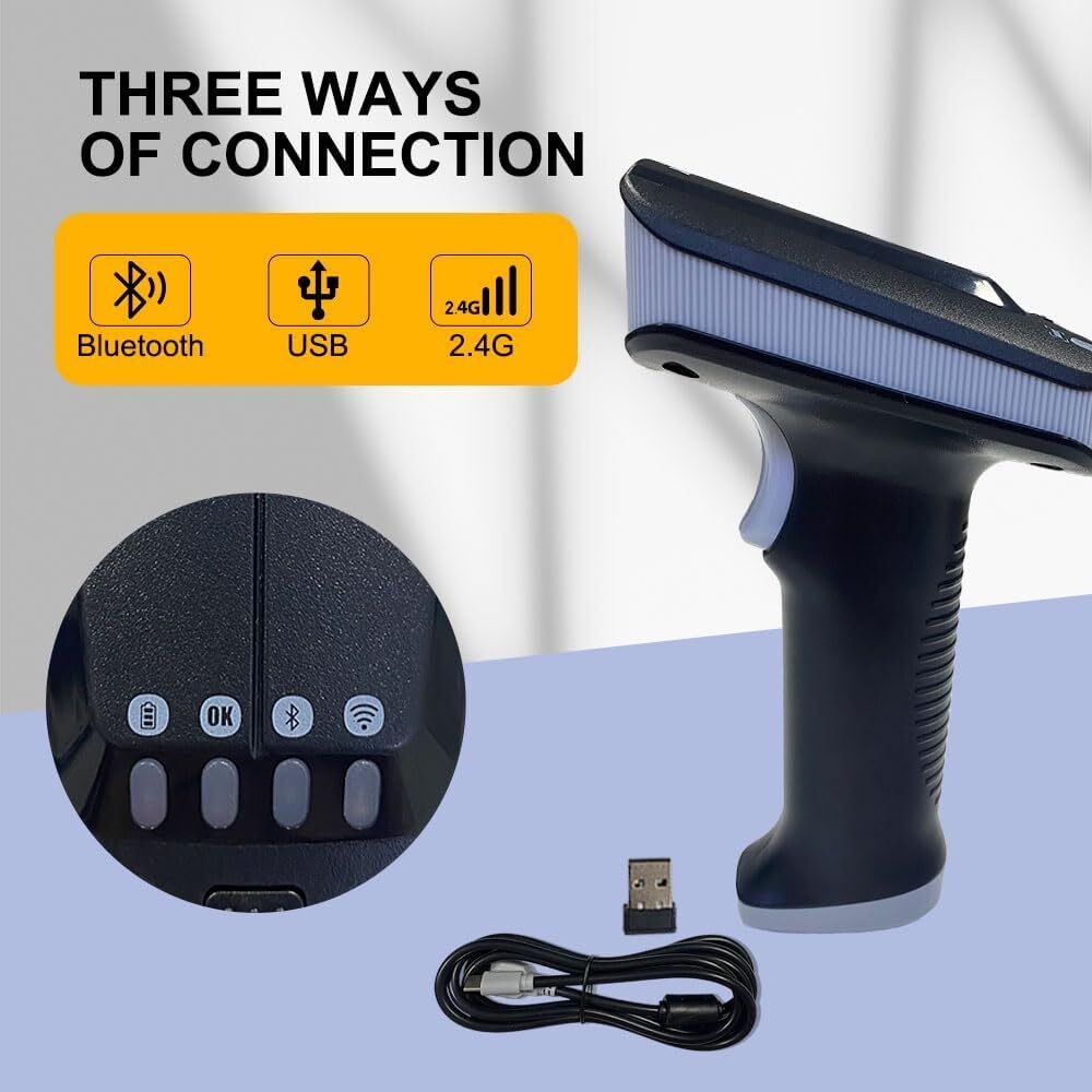 SR290 UHF RFID Reader Bluetooth 2.4G 1D/2D Barcode Scanner Handheld Terminal