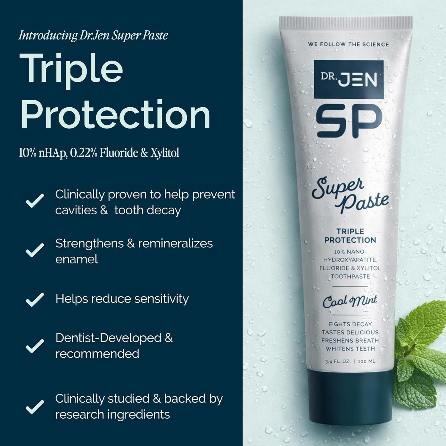 Dr. Jen Super Paste Toothpaste with 10% Premium Nano Hydroxyapatite, Fluoride