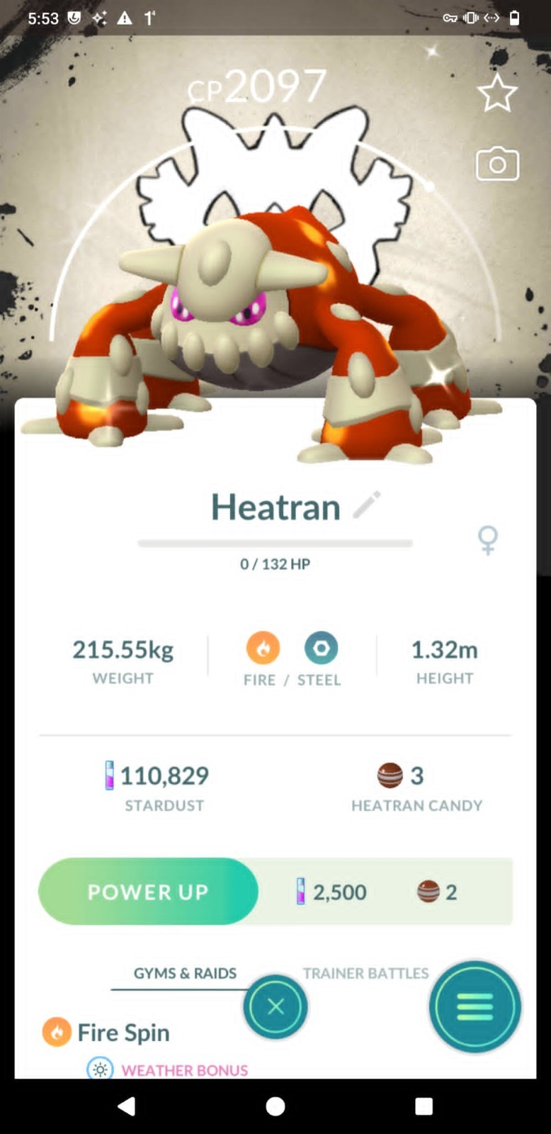 Pokémon Shiny Heatran Special Background Go Fest 2026 - GO Read description