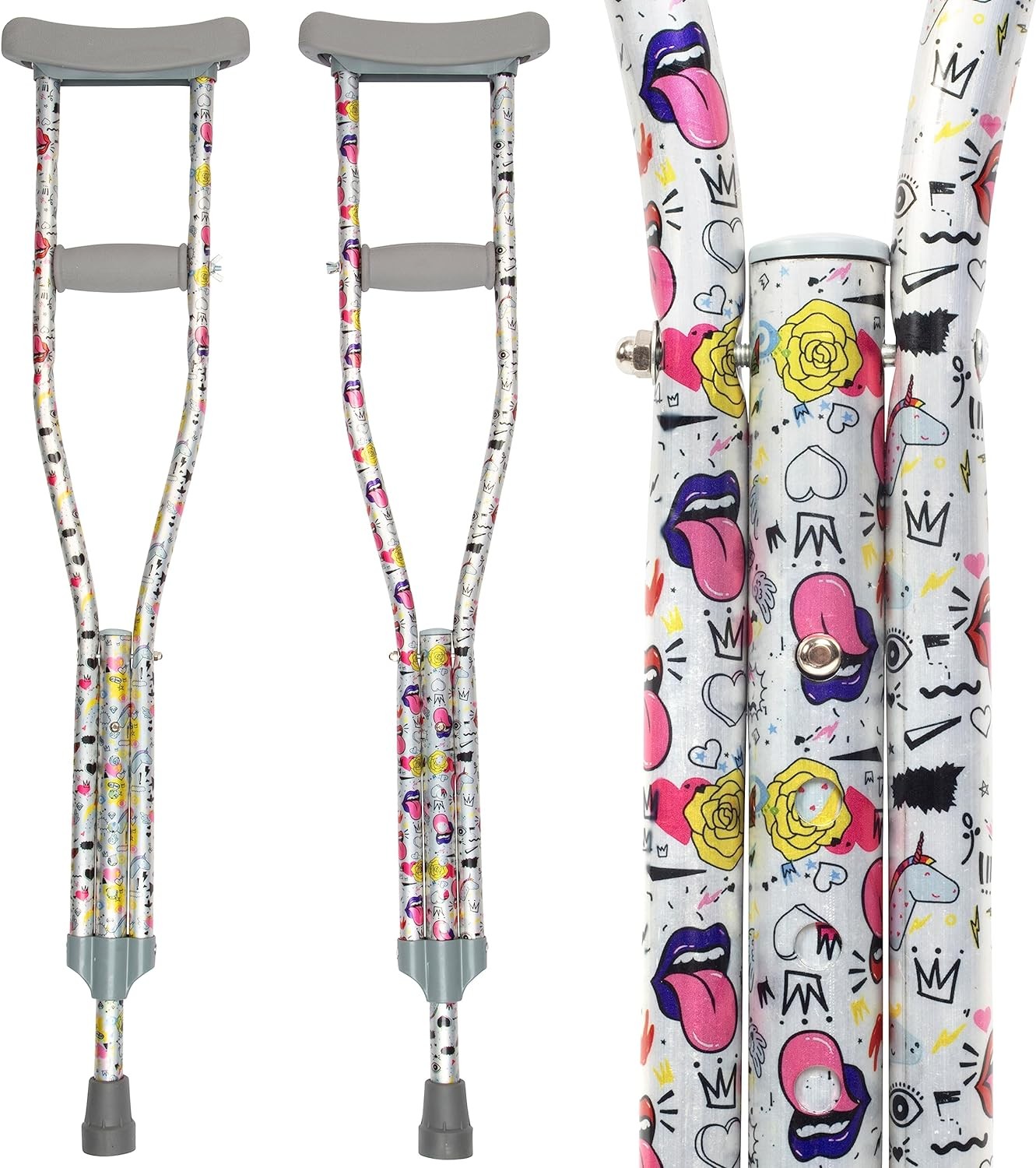 My Crutches Fashion Colored Junior Crutches (For Heights 4'5" to 5'2") - Youth