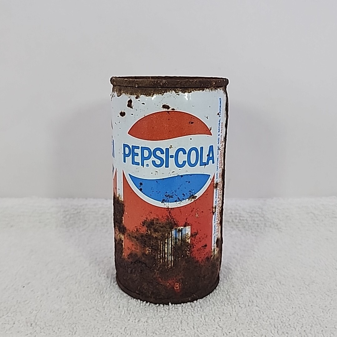 VTG 70s-80s Pepsi-Cola Pop Can 12oz 355ml Crimped Steel Cincinnati OH Rustic