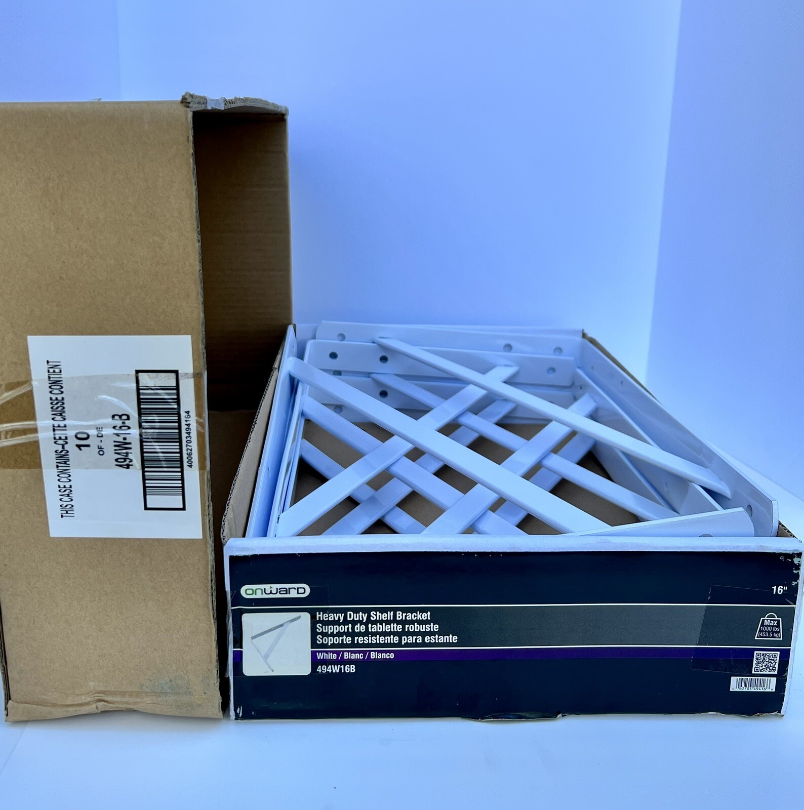 Onward 494W16B Heavy Duty 16” Shelf Brackets 10 Pack