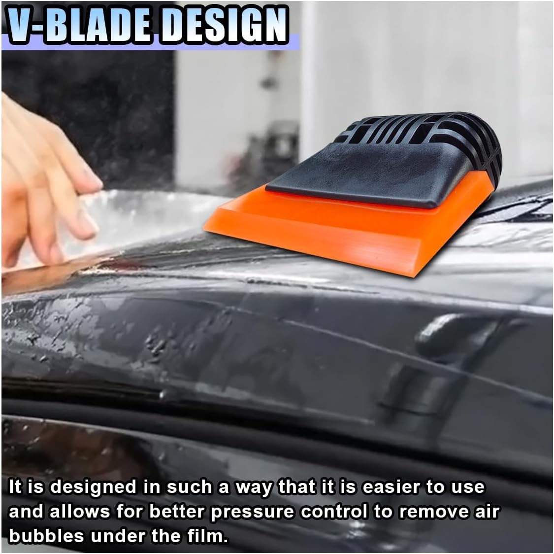 Small Squeegee, Window Tint Squeegee, Rubber Non-Slip Handle Squeegee, Orange