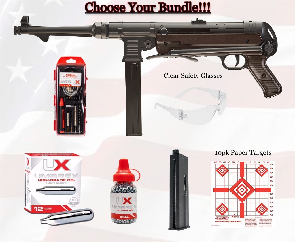 Umarex 2251813 Legends MP40 Full Auto CO2 Powered.177 BB Airgun w/Bundle Options