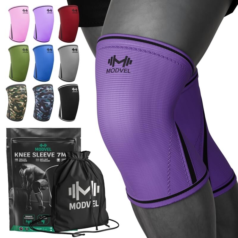 Modvel Knee Sleeves 7mm Strength for Weightlifting USPA IPL IWF USAW Approve
