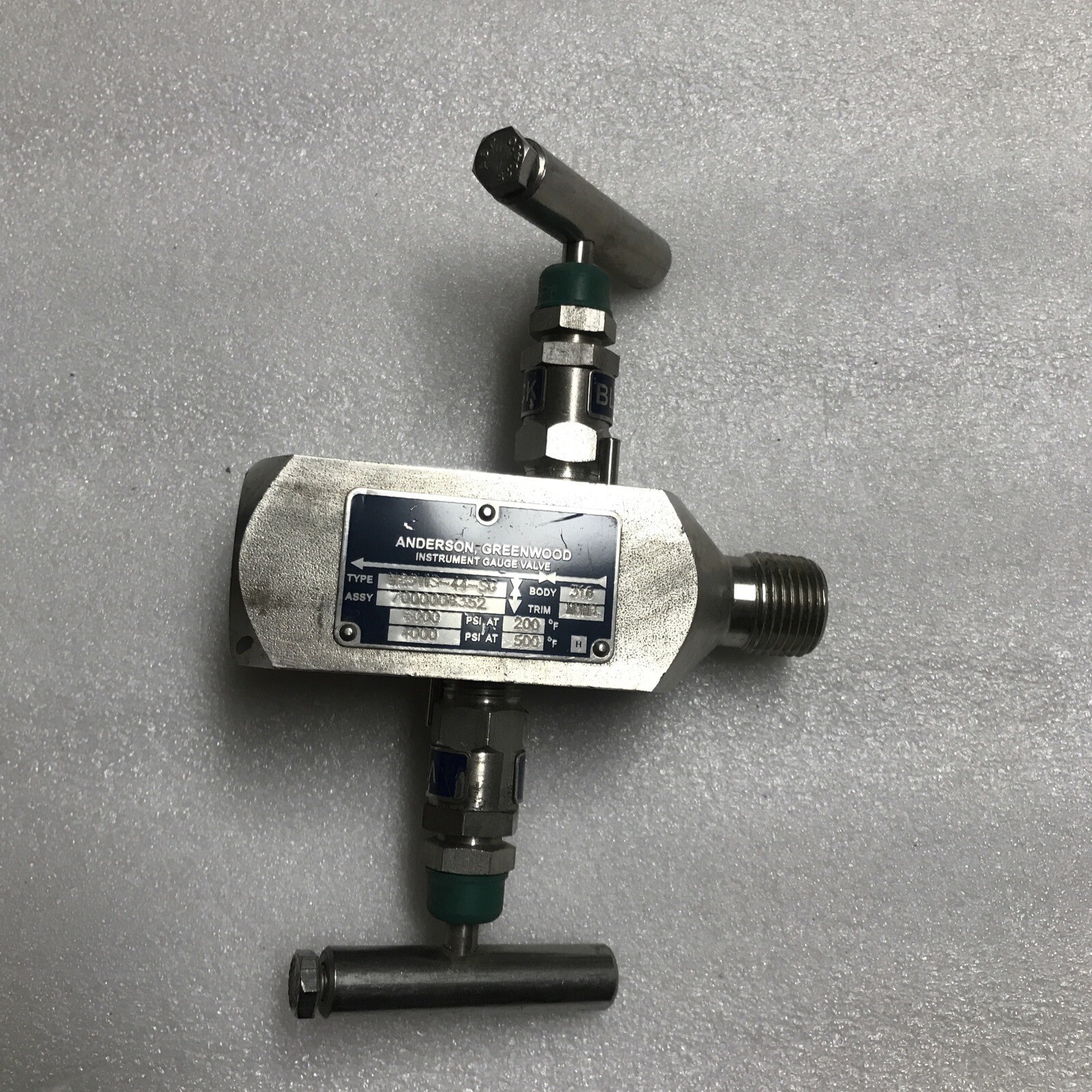 NEW⚡️👀 Anderson Greenwood M25VIS-46 Block & Bleed Gauge Valve 3/4" FNPT 1" MNPT