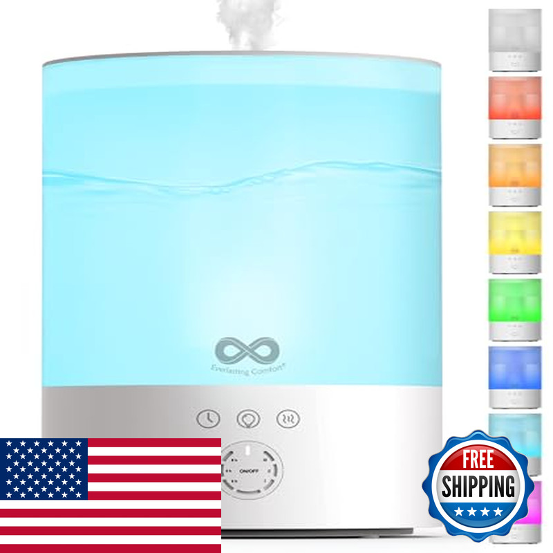 Everlasting Comfort 2.5L Top Fill Humidifiers For Bedroom - Quiet Easy To Fill