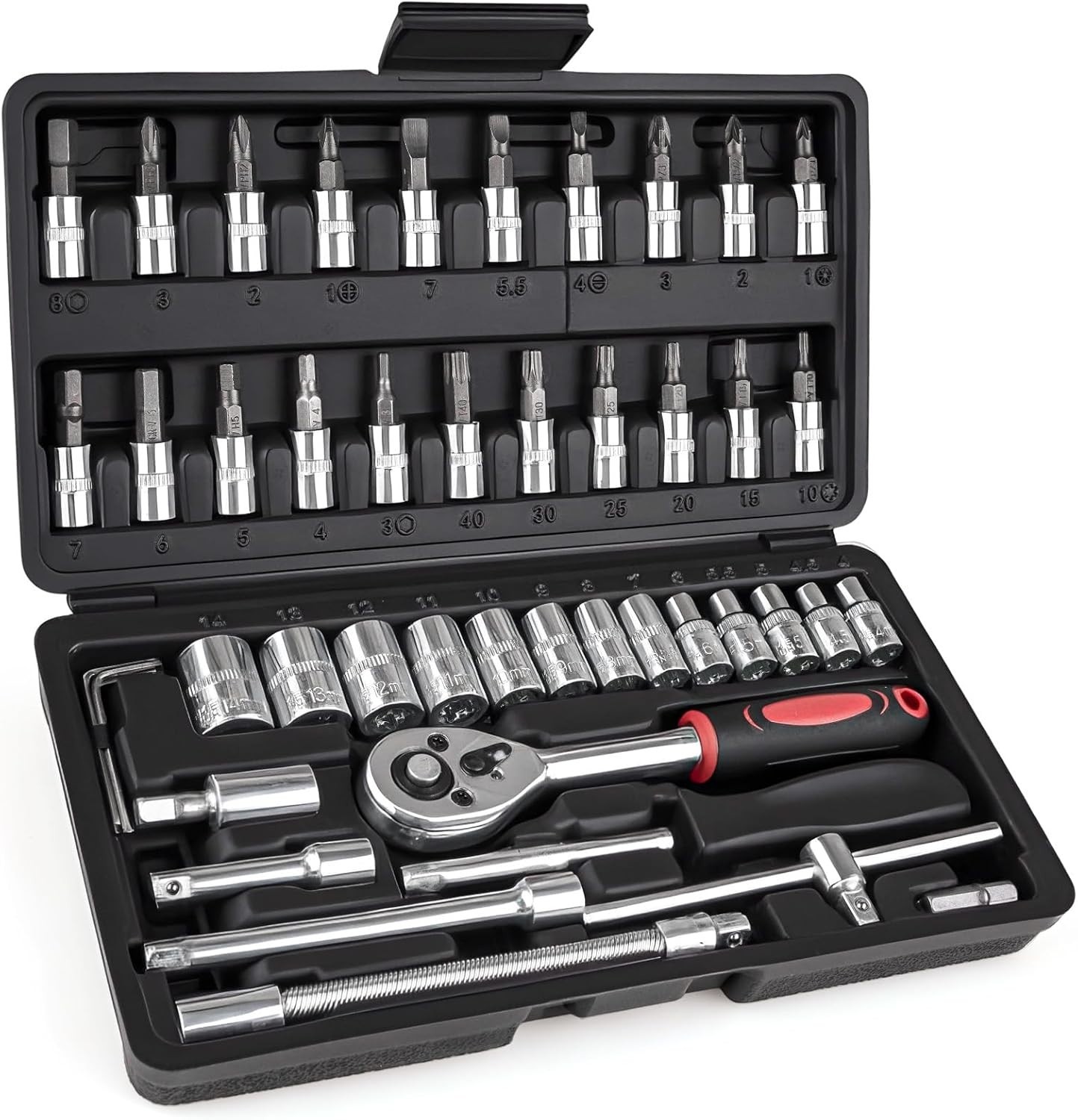 46PC Metric Socket Ratchet Set - Ideal for DIY and Mechanical Projects