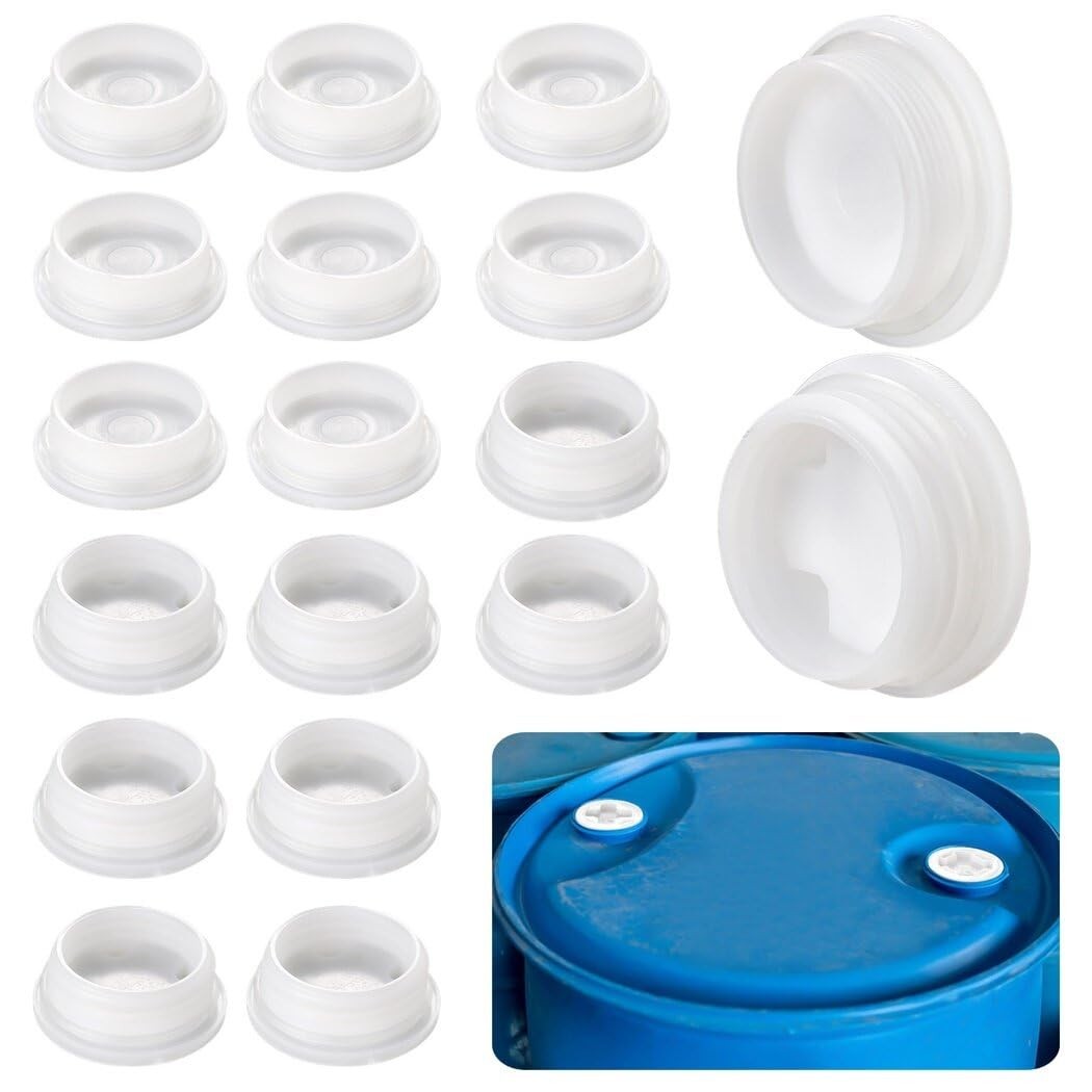 Bung Caps 2'', PVC Drum Bung Hole Caps with Gaskets for Most 15, 30, and 55 G...