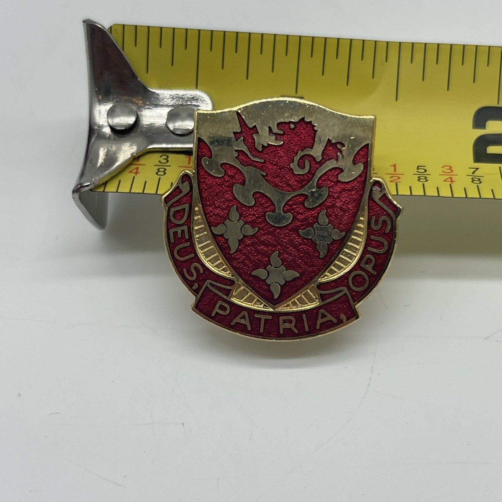 U.S. Military 711th Maintenance Battalion DI DUI Pin Clutch DUES PATRIA OPUS