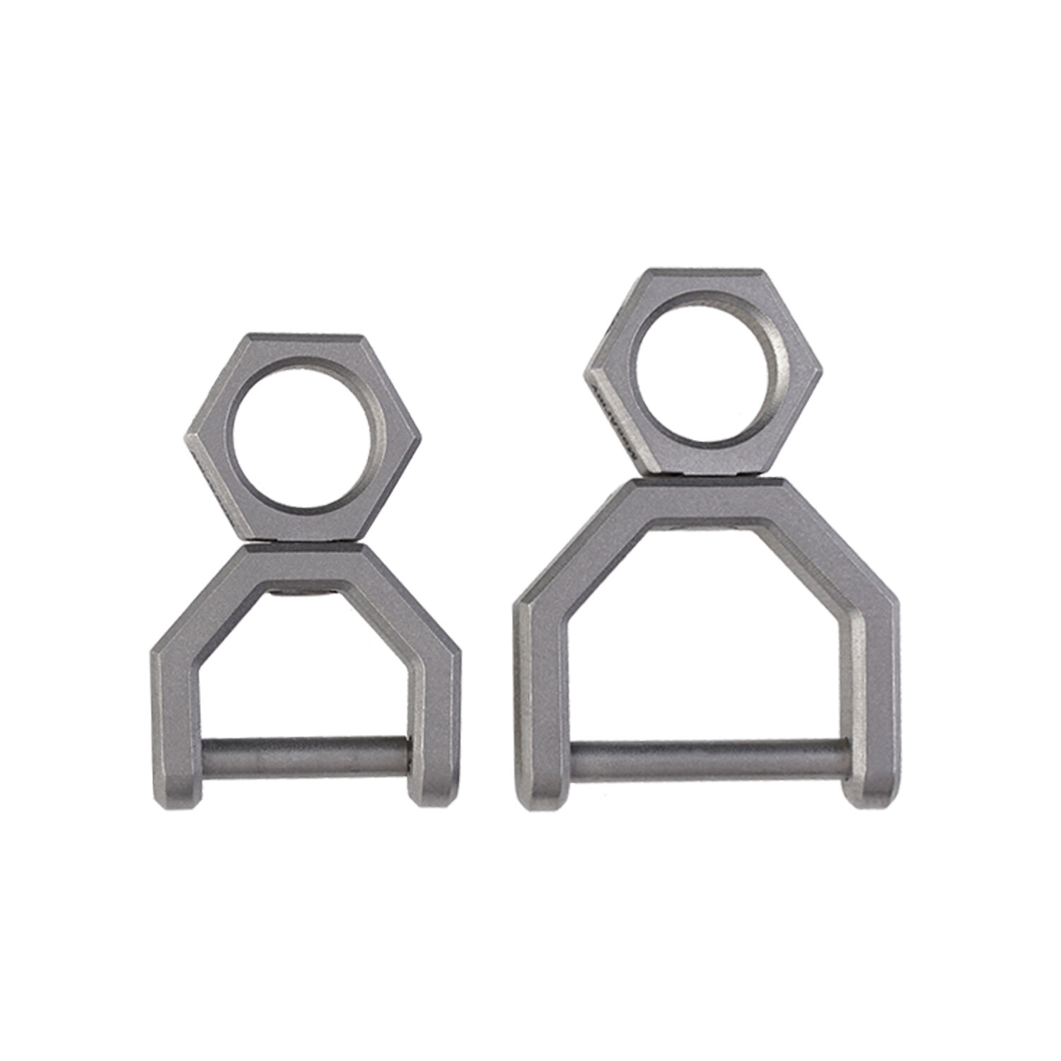 MecArmy CH5-M TC4 Titanium Alloy Mini Tiny Rotatory D Shape Key ring-Sandblasted