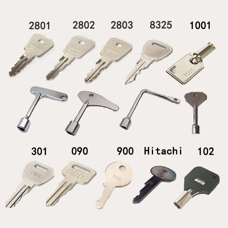 14pcs Elevator Key Set 2801 2802 2803 control Machine Room Key Chain 301 090 102