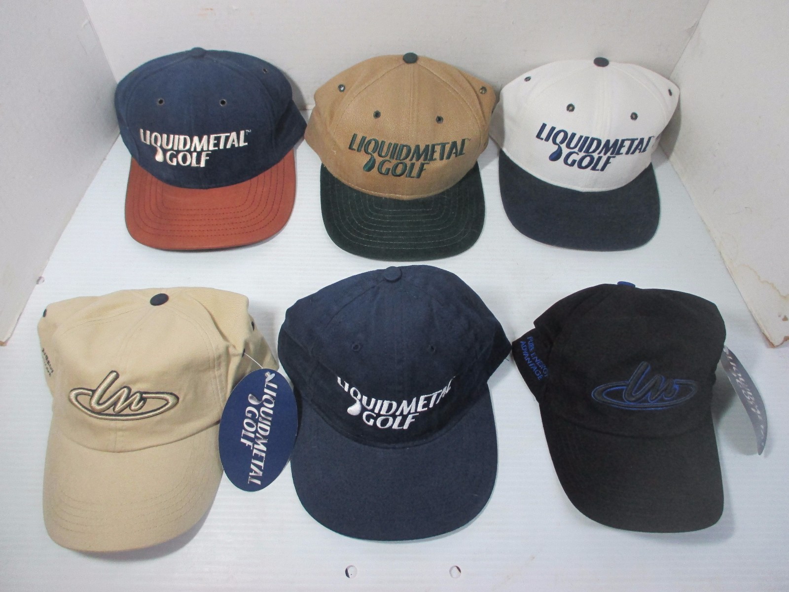 New Liquid Metal Golf Cap Adjustable Hat - Black /Navy Stitching ONLY 3 Avail.