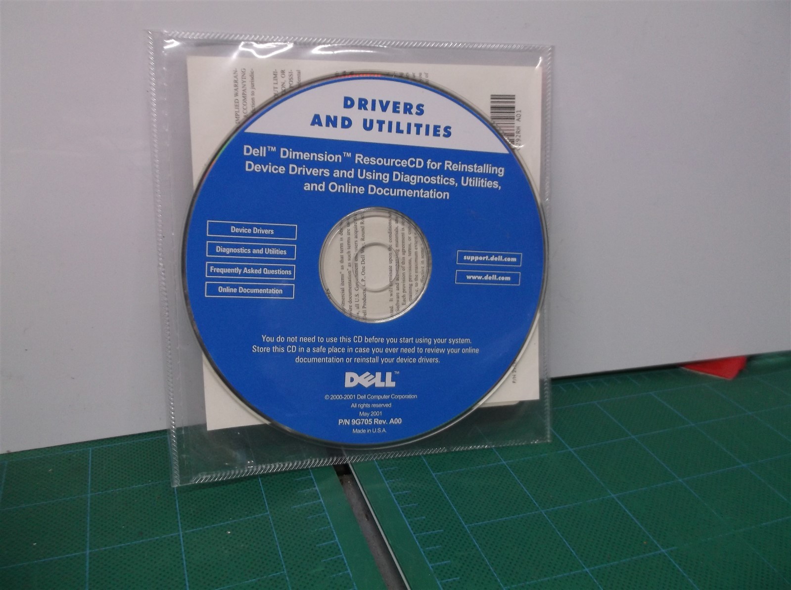 Dell Dimension Resource CD Reinstallation 2002 Drivers Diagnostics 9G705
