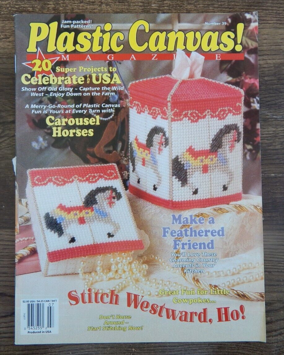VTG (1995) New Plastic Canvas Magazine Pattern Booklet #39 Carousel