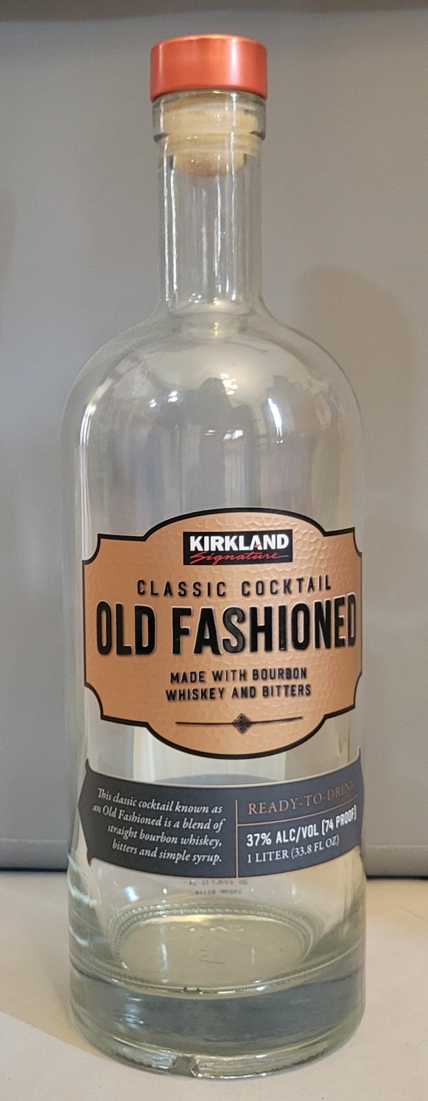 Kirkland Old Fashioned Empty Glass Bottle 12"T 375ml With Cork
