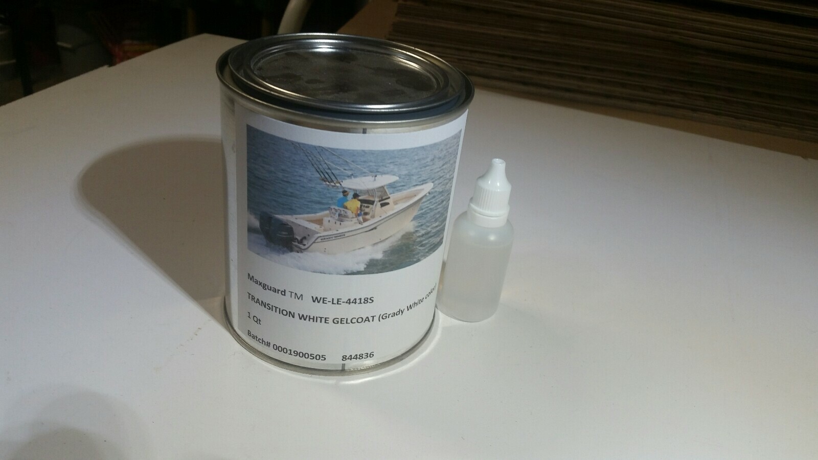Ocean Mist Gelcoat (Grady White Color) kit with wax with Hardner 1Qtt