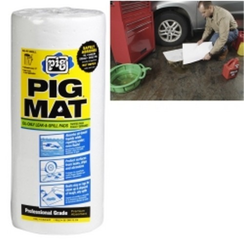 New Pig 26201 PIG Oil-Absorbent Light-Weight Mat Roll - 15" x 50', 60 Pads