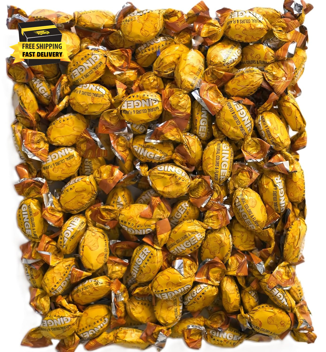Ginger Hard Candy 100 Fresh Pieces of Sweet and Spicy Hard Sucking Candy ⭐️⭐️⭐️⭐