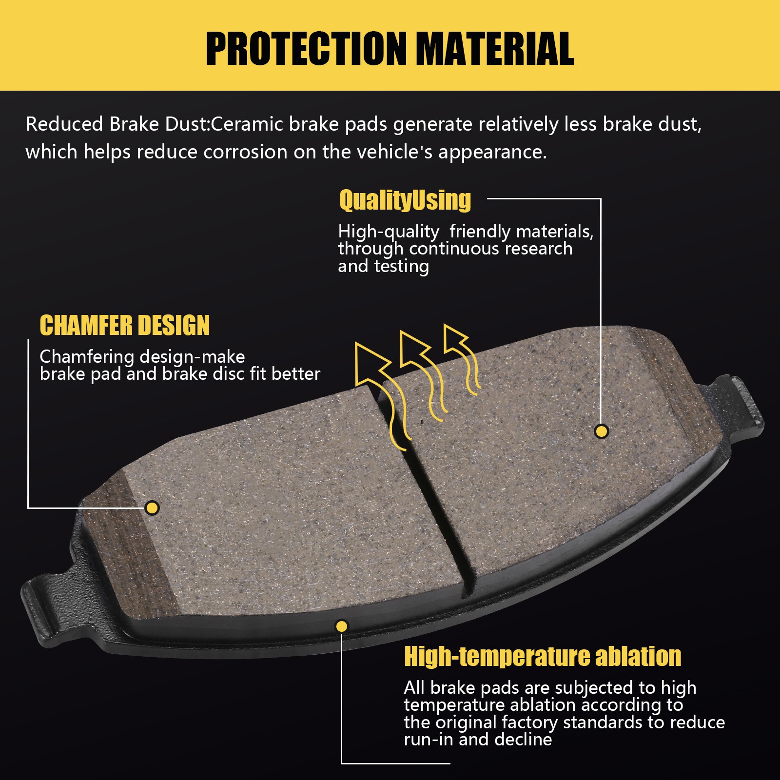 Front Ceramic Brake Pads Replacement for 2005-2010 Jeep Grand Cherokee Commander