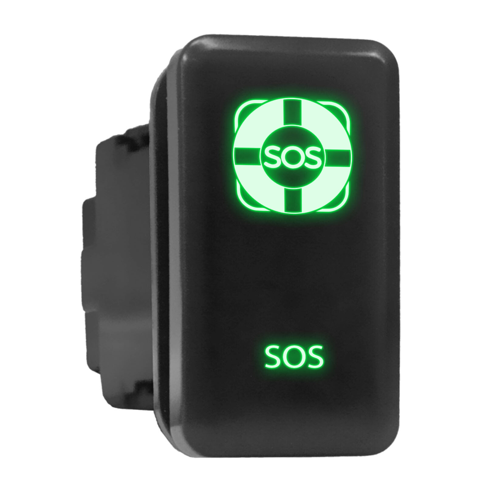 SOS - LED Push Button Replacement for TOYOTA (1.54 x 0.83 in) Green